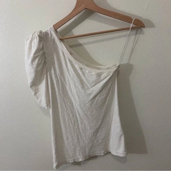 Nation LTD Paulina One Shoulder Tee Off White XS - Picture 2 of 8